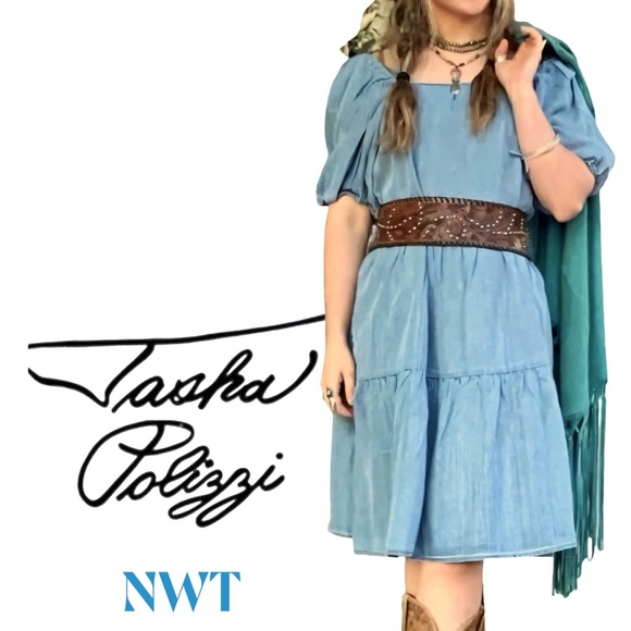 NWT.- Tasha Polizzi Dolly Tencel Denim Dress - SZ S (runs big) - Picture 3 of 15